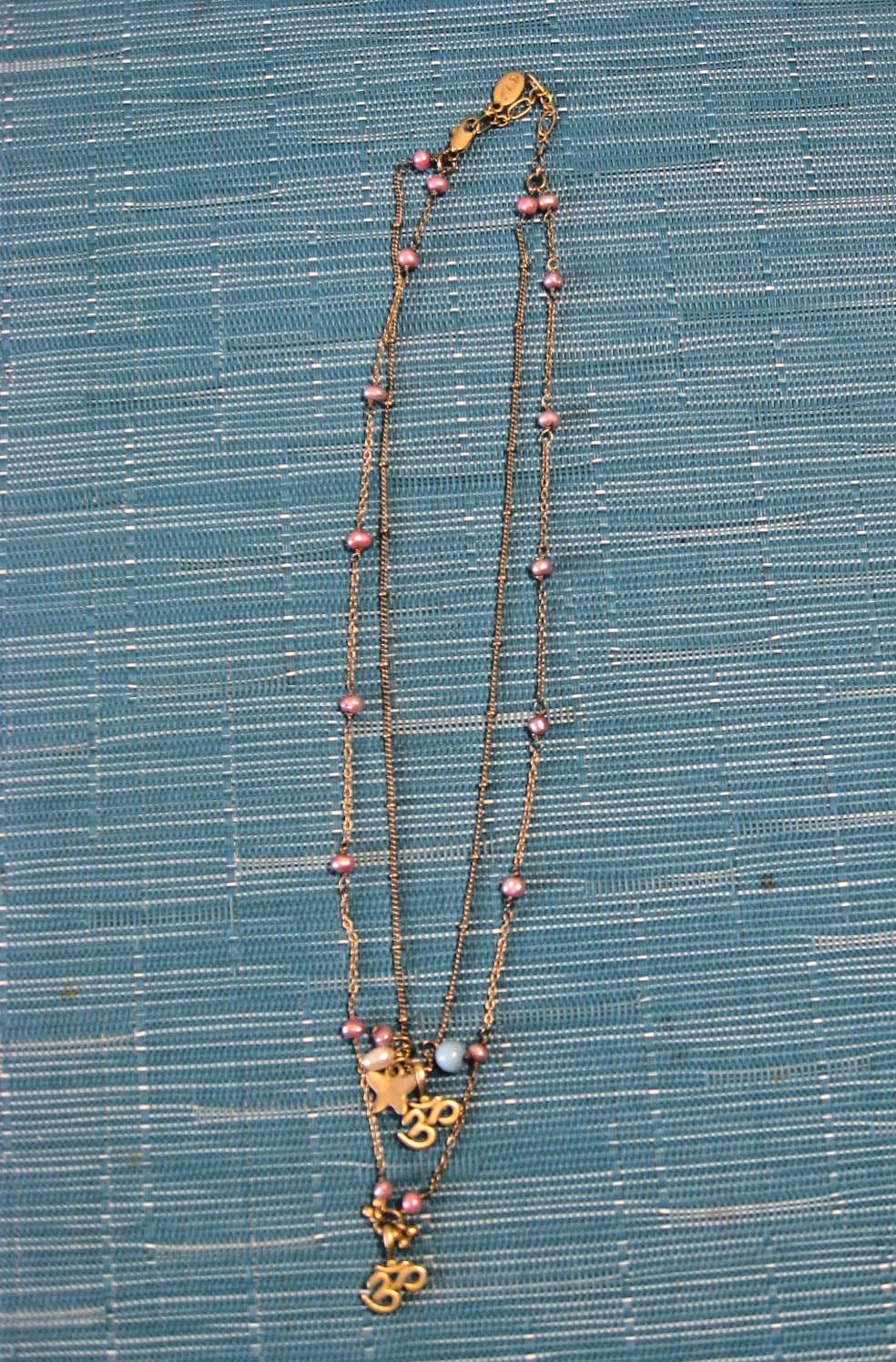 Flying Lizard Design Women’s Double Layer Boho Necklace, Om symbol, other smalls