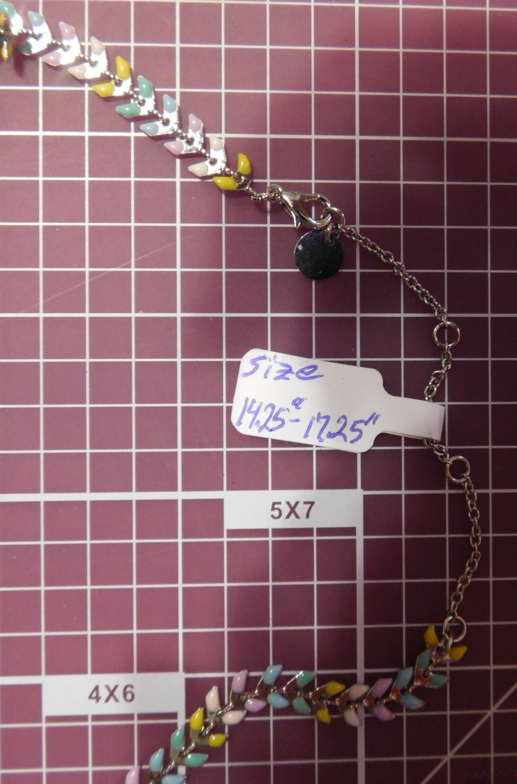 Marked Pura Vida 17.25″ Colored Chevron-Links Chain Necklace Lobster #10