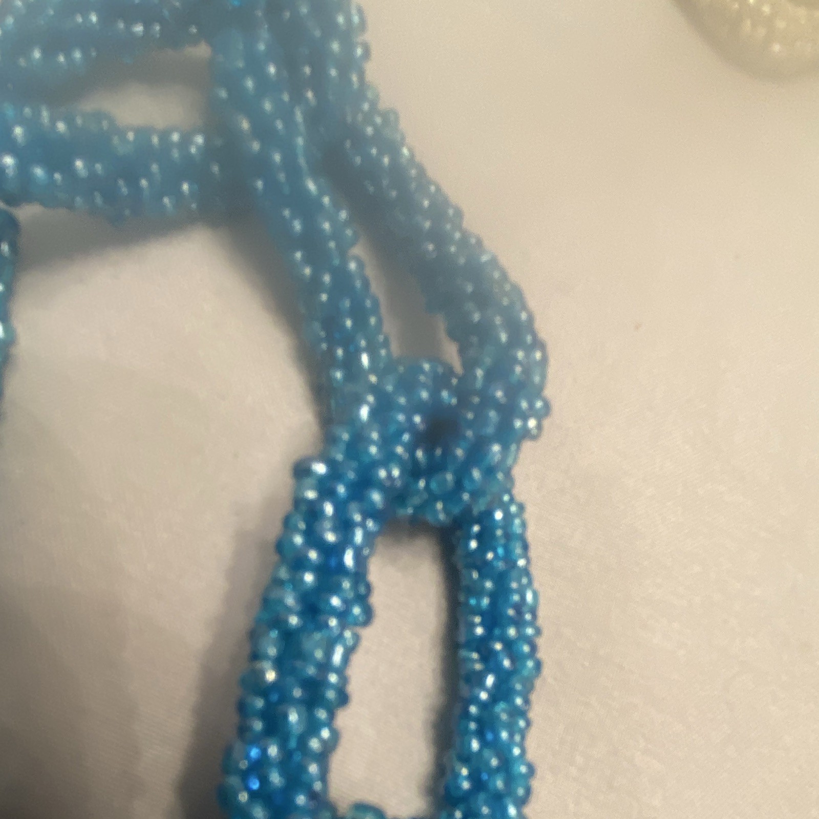 Lot of 3 Multicolor Glass Seed Bead Link Chain Statement Necklaces 18in Vintage