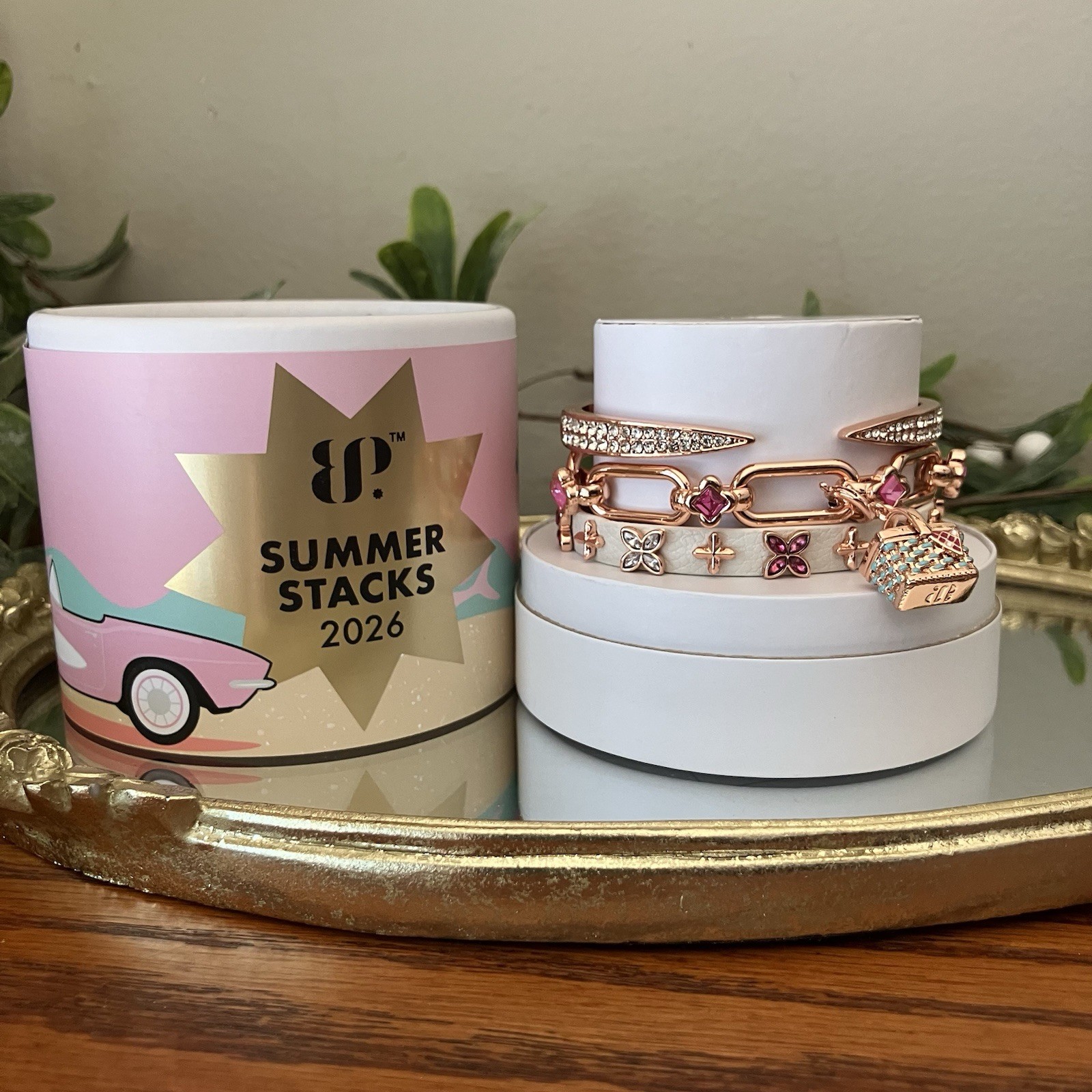 Bomb Party 2026 Summer Stack Market Fresh Remix Charm Bracelet Rose Gold ST40395