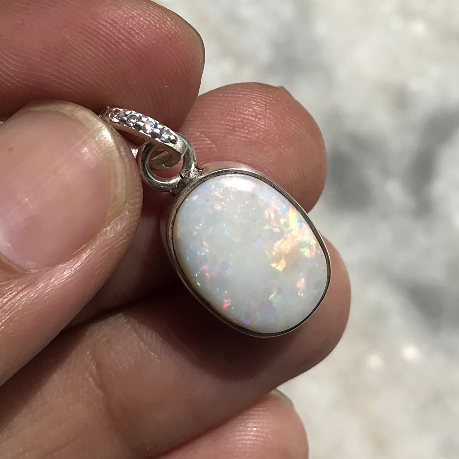 Natural Australian Multi Opal 925 Solid Sterling Silver Pendant Stone Size 17×13