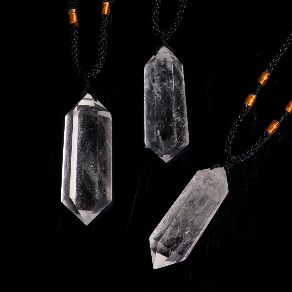 Natural Clear Quartz Crystal Pendulum Pendant Necklace Chakra Gemstone Healing