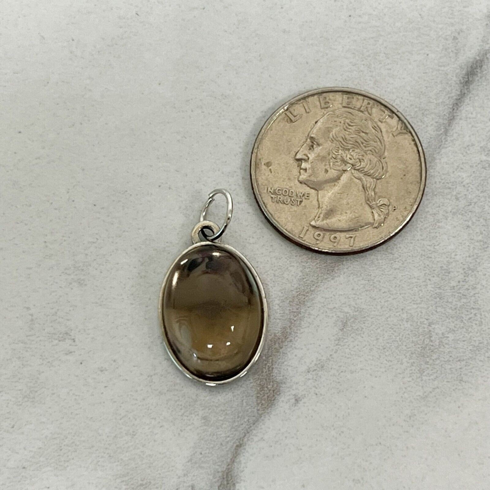 Silver Tone Cabochon Pendant