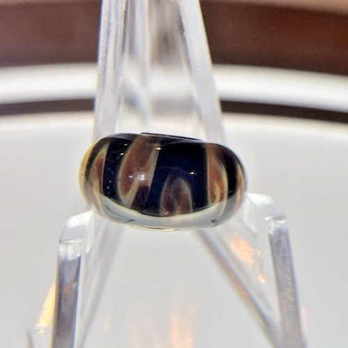 TROLLBEADS SILVER TRACE DARK LEOPARD GLASS BEAD 925 STERLING SILVER 61321