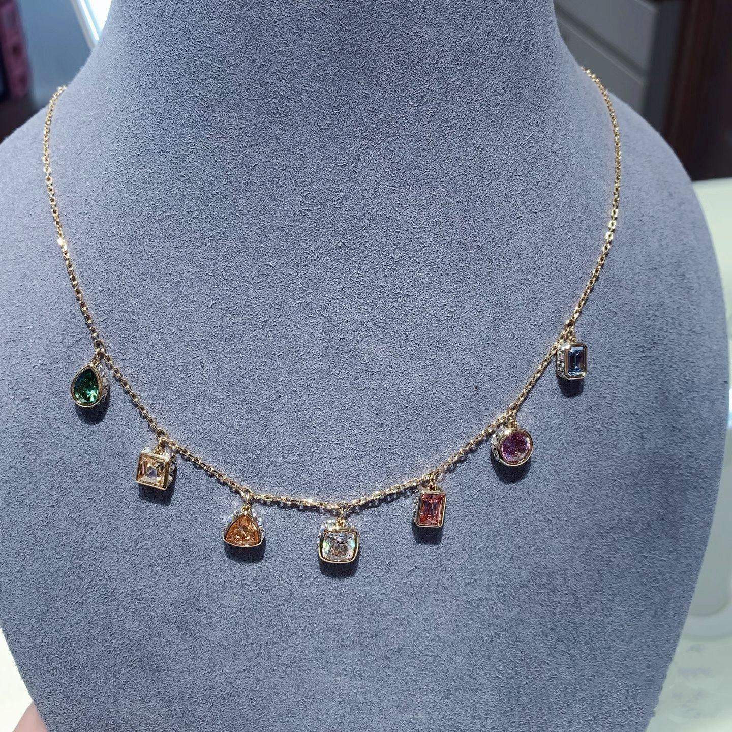 Swarovski Stilla Necklace Tone Plated Multicolored Mixed Cut Crystal