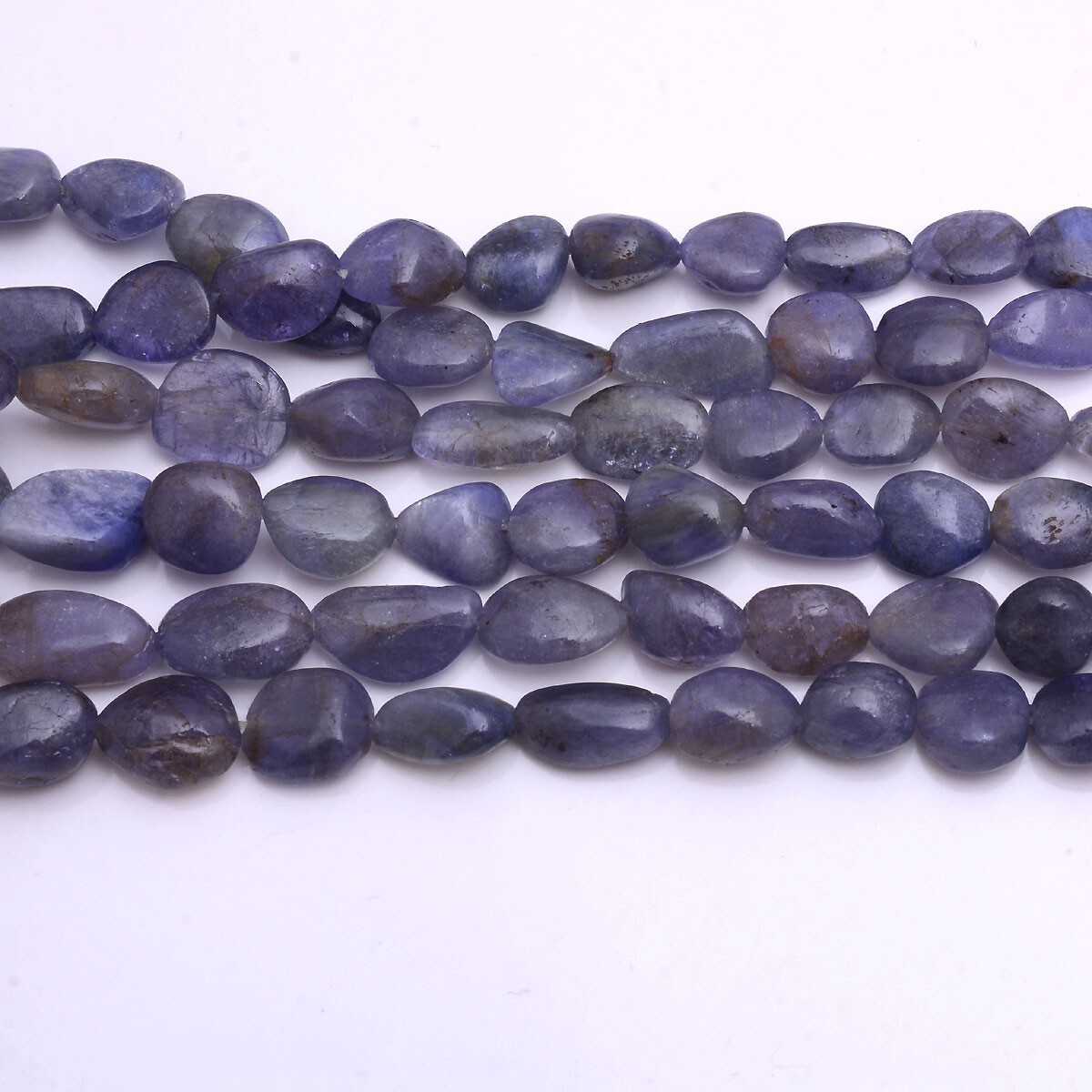 3 Strands 719 Cts Natural Tanzanite 8mm-18mm Tumbled Cabochon Beaded Necklace