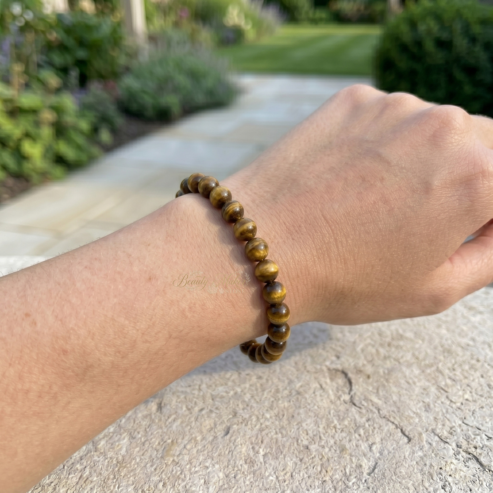 Tiger Eye Crystal Bracelet 4mm Natural Beads Prosperity Luck Jewelry Gift 6.8In