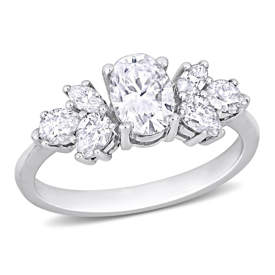 AMOUR 2 CT DEW Created Moissanite Engagement Ring In 10K White Gold