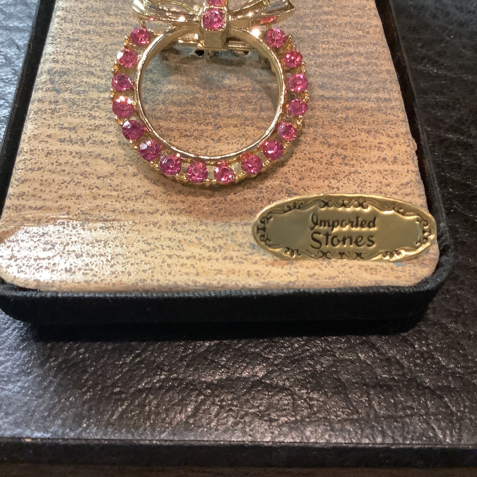 Vintage Gi Gi Sparkling Pink Imported Crystal Pin Brooch in Original Box