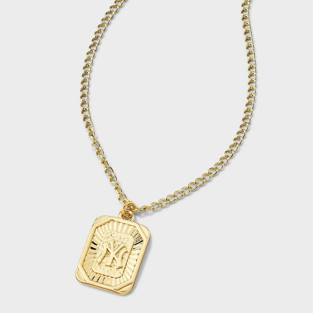 Bijoux Sport by Luv Aj MLB Gold Logo Dog Tag Pendant Necklace