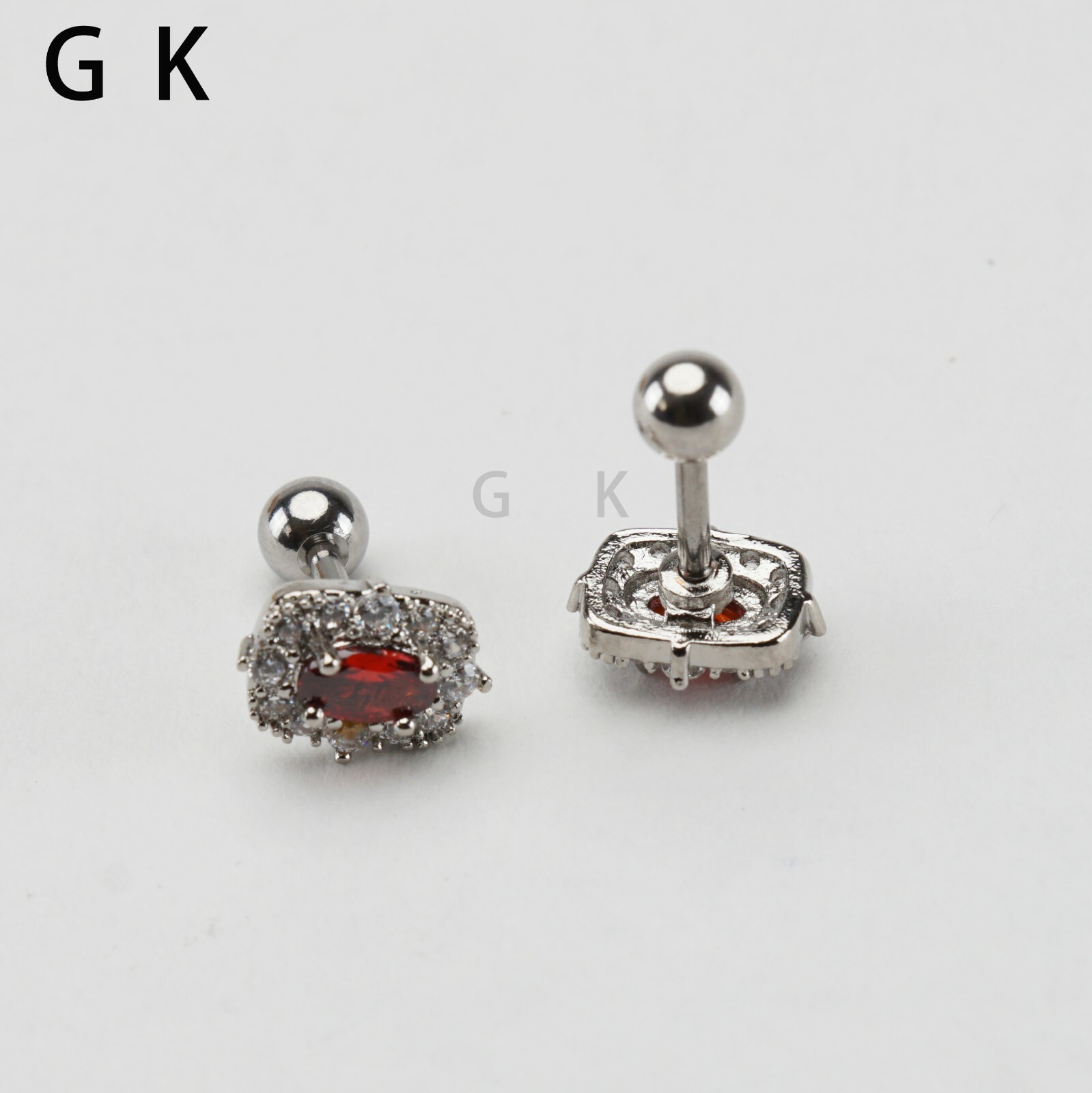 2-4 Pcs Stainless Steel Fashion CZ Flower Stud Earrings Ring Piercing Men Women