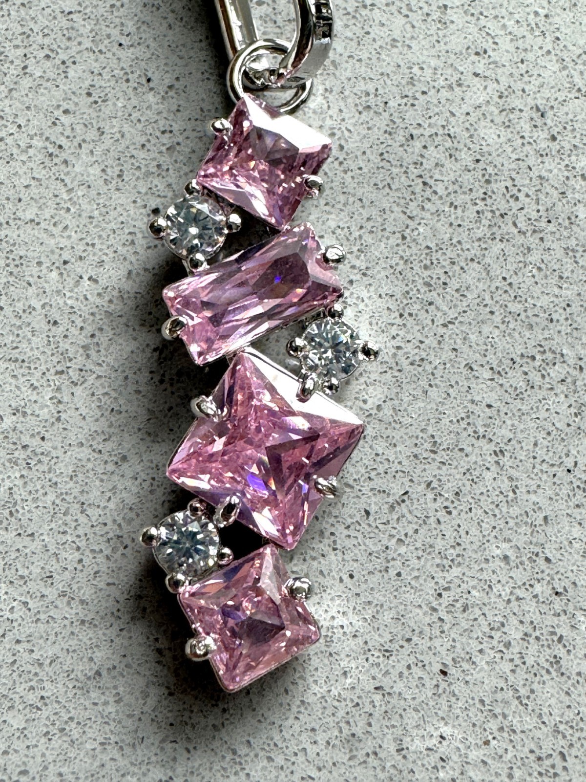 Bomb Party Pink on Rhodium OG Necklace – Just Say Yes NK84196