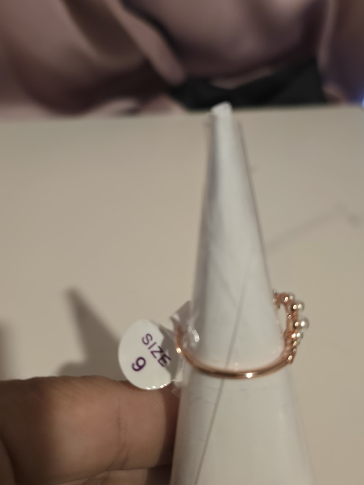 Bomb Party Blissful Heart Ring Size 9 Rose Gold Plated Ceramic Pearl RC66217