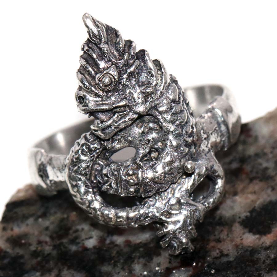 925 Silver Plated Gothic Dragon Ring US 8 Best Seller Gift Most Beautiful MJ