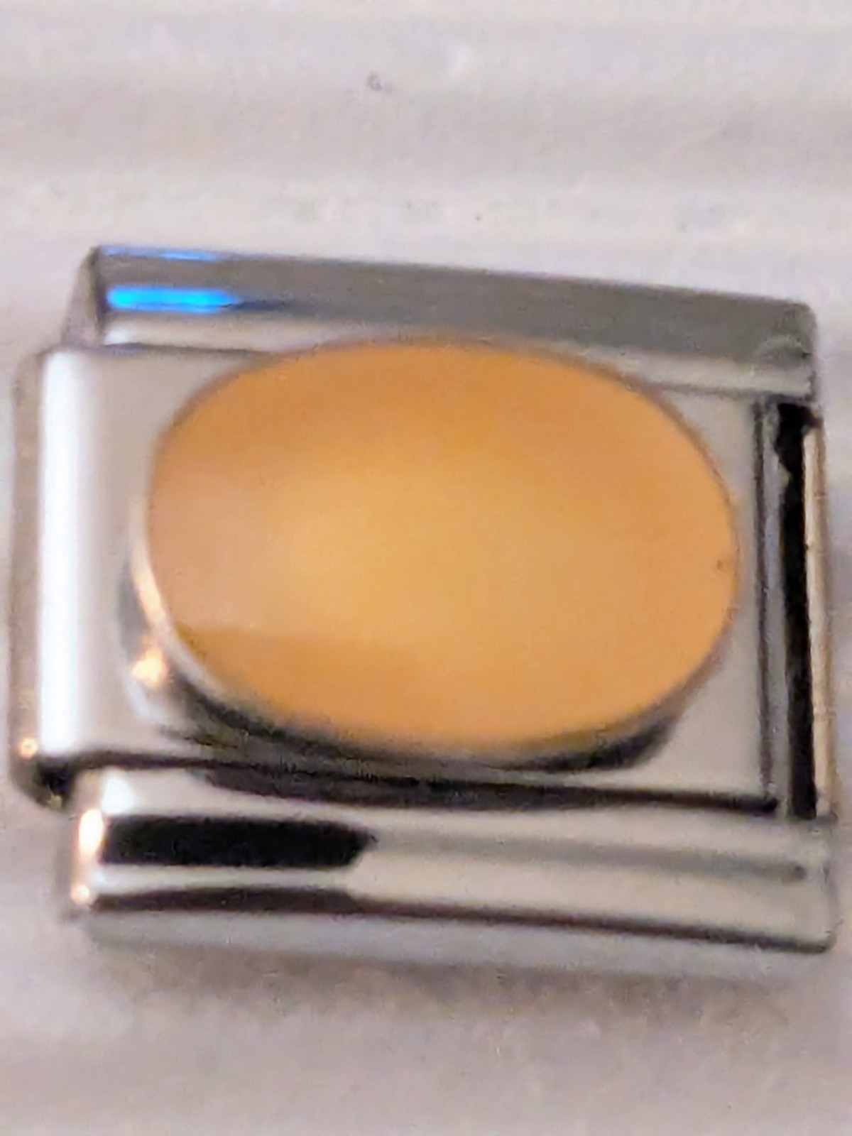 Casa D’Oro Italian Charm Oval Peach Stone Classic 9mm Link M52