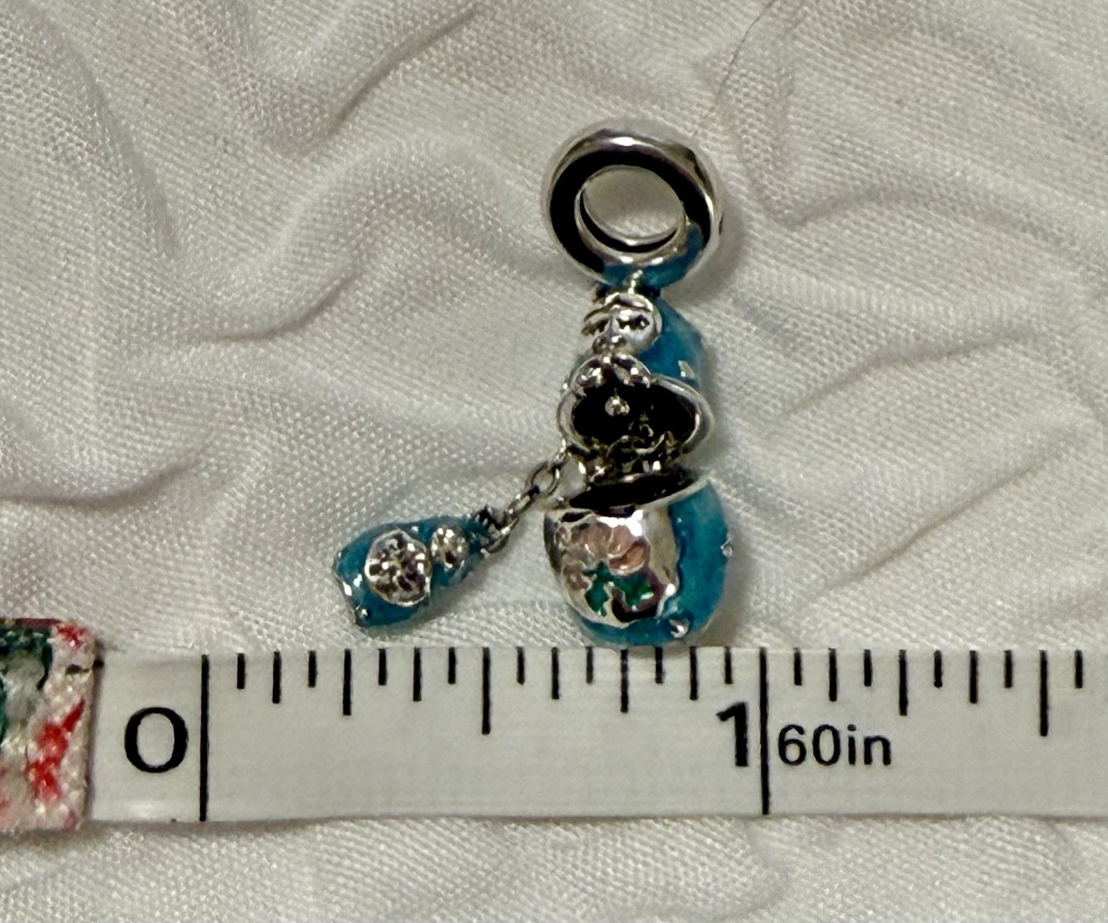 Charm / pendant – 1″h russian nesting doll charm – blue silver.New! No flaws