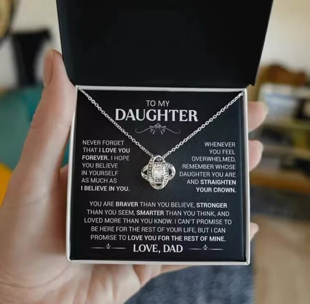 To My Daughter Birthday Graduation Gift Pendant Necklace Heartfelt Message