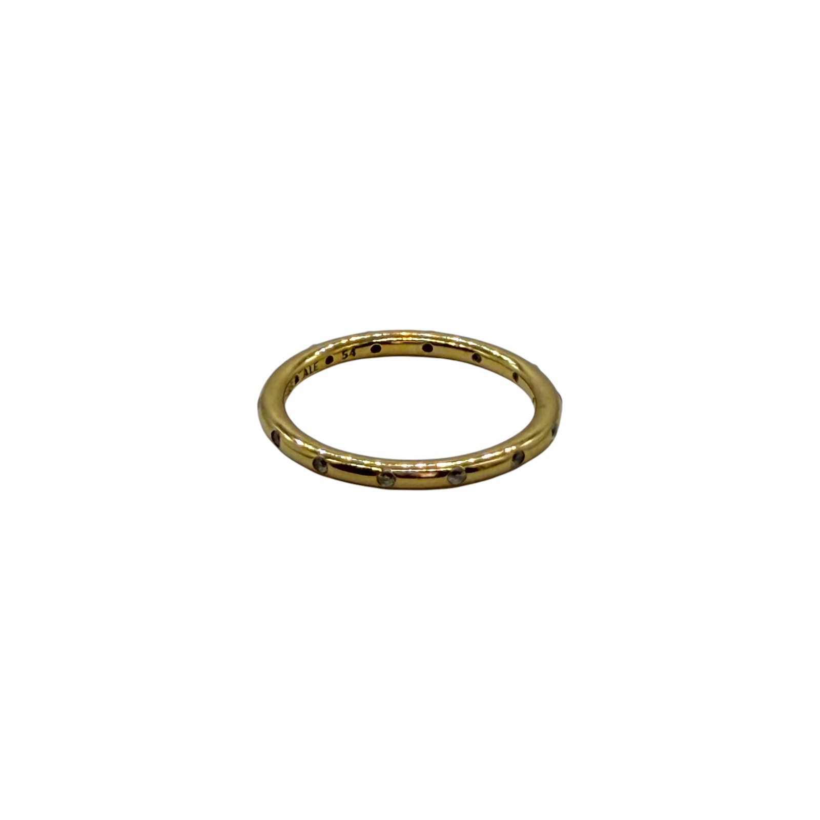 AUTHENTIC PANDORA 14K GOLD DROPLETS RING 150178CZ $350 RETIRED SZ 6.75