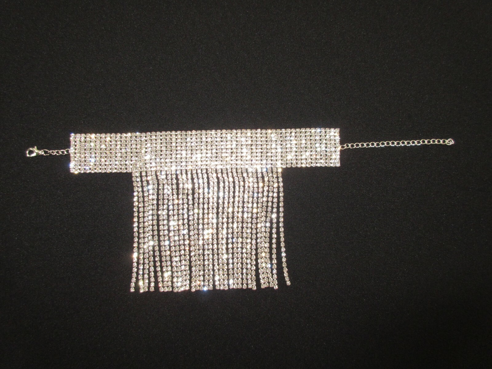 Rhinestone Fringe Anklet Sexy Crystal Ankle Bracelet for Heels Tassels Sparkly