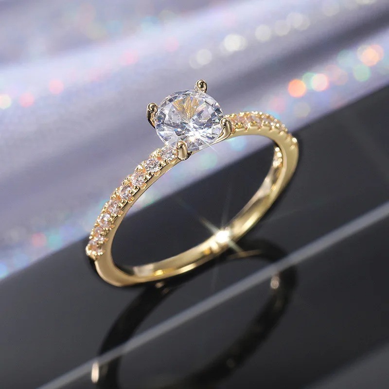 Classic Women White Gold Plated Sparkling CZ Band Ring Wedding Engagement – USA