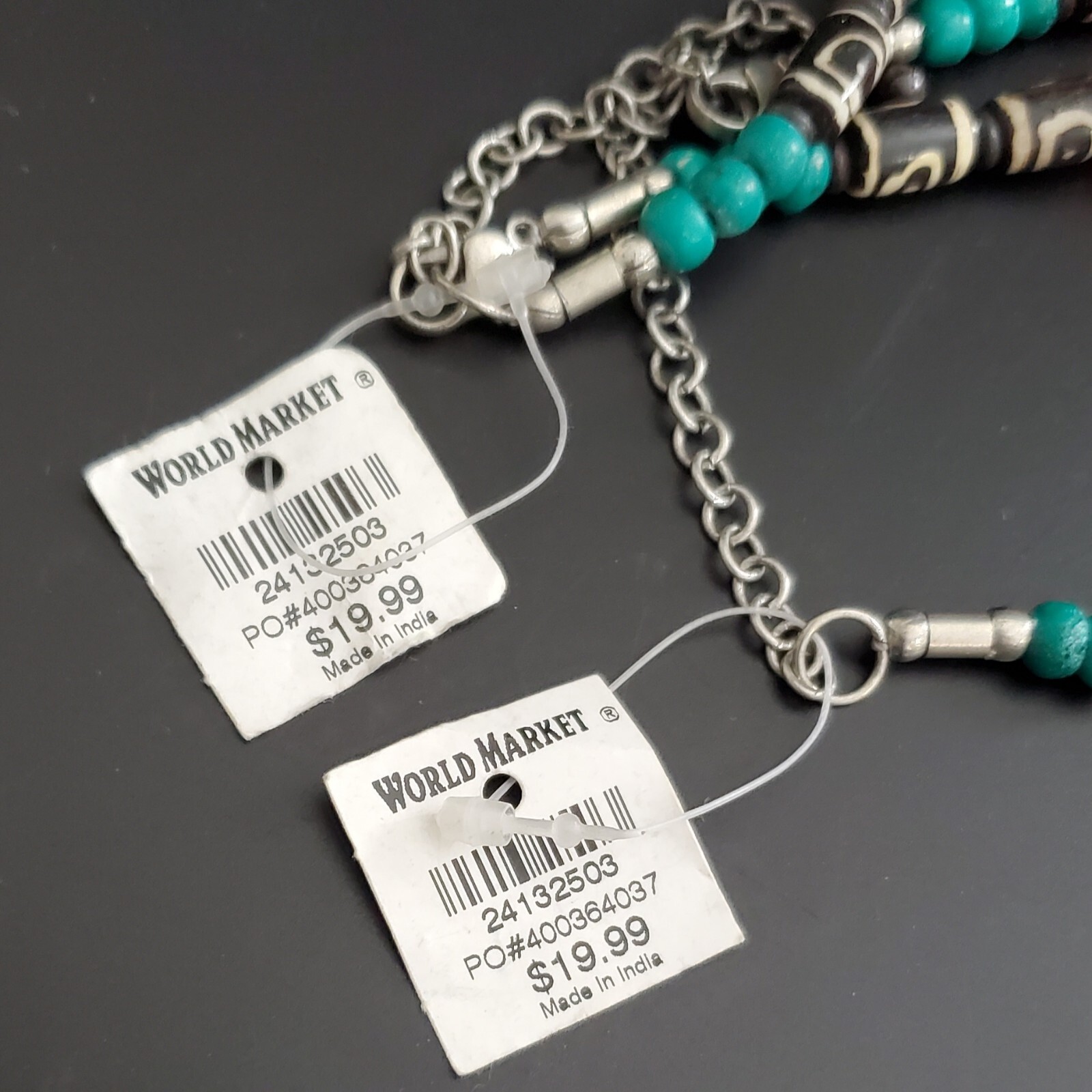 NWT Bohemian Boho Lot of 2 Necklaces 19 to 22 in. World Market Exclusive India