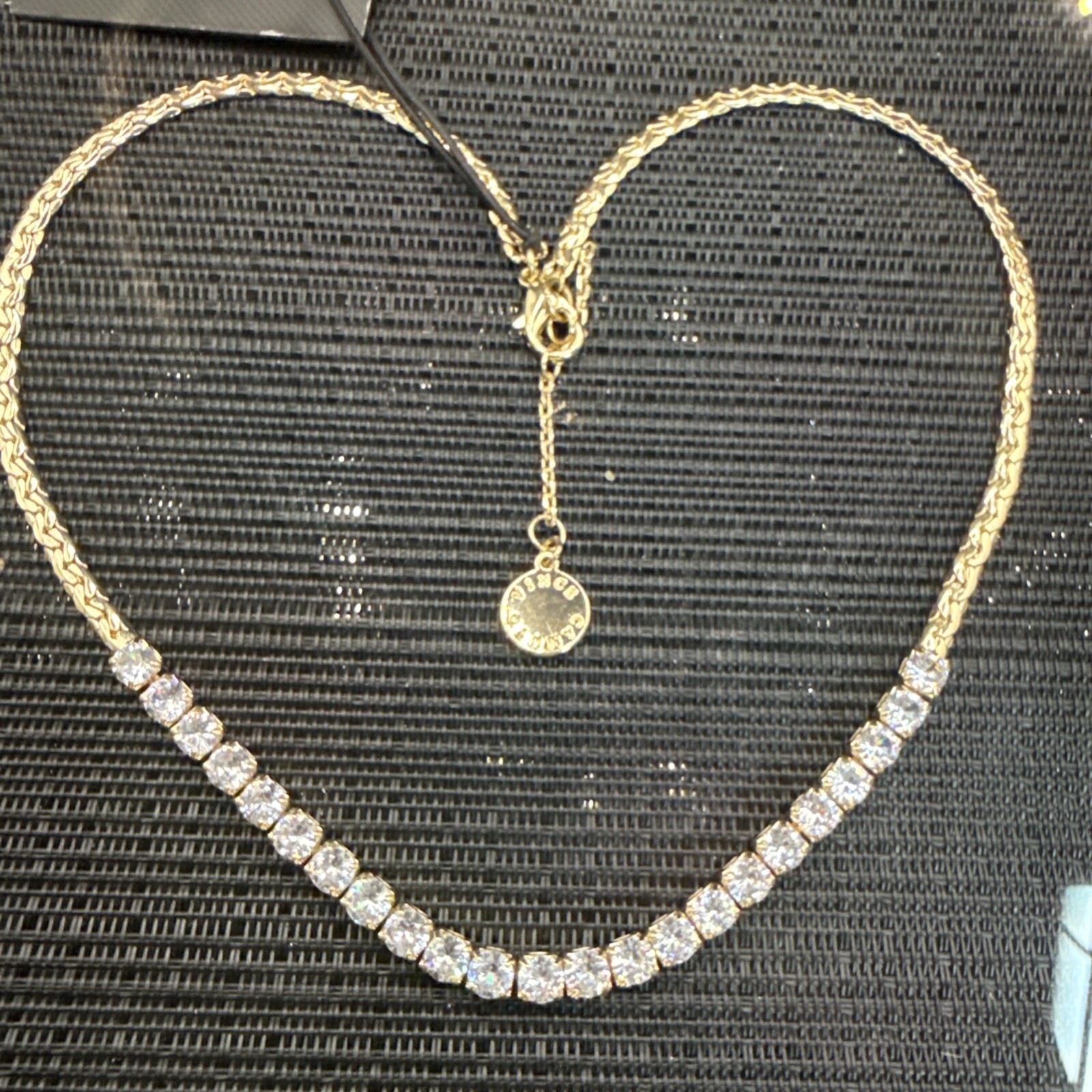 Vince Camuto Cubic Zirconia Tennis Strand Statement Necklace Adjustable 18–20”