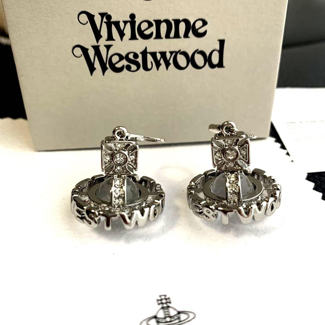 Vivienne Westwood Earrings Pierced 3.5 cm Silver IN BOX [EJ371