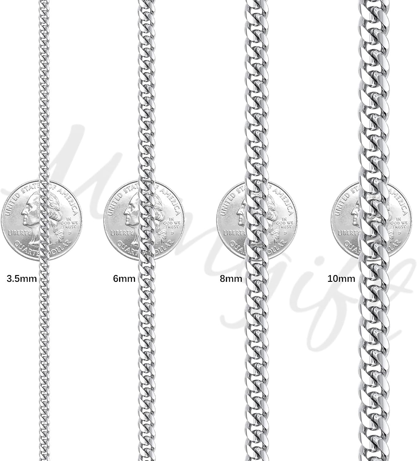 Stainless Steel Cuban Chain Bracelets for Men & Women – 6.5/7/7.5/8/9 Inch Go…