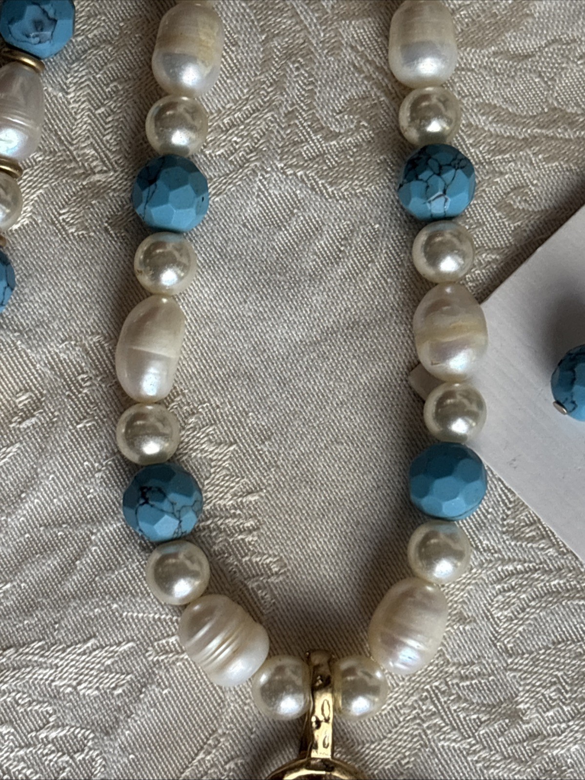 Lia Sophia Kiam Family Necklace & Earrings & Bonus Bracelet Freshwater Pearl