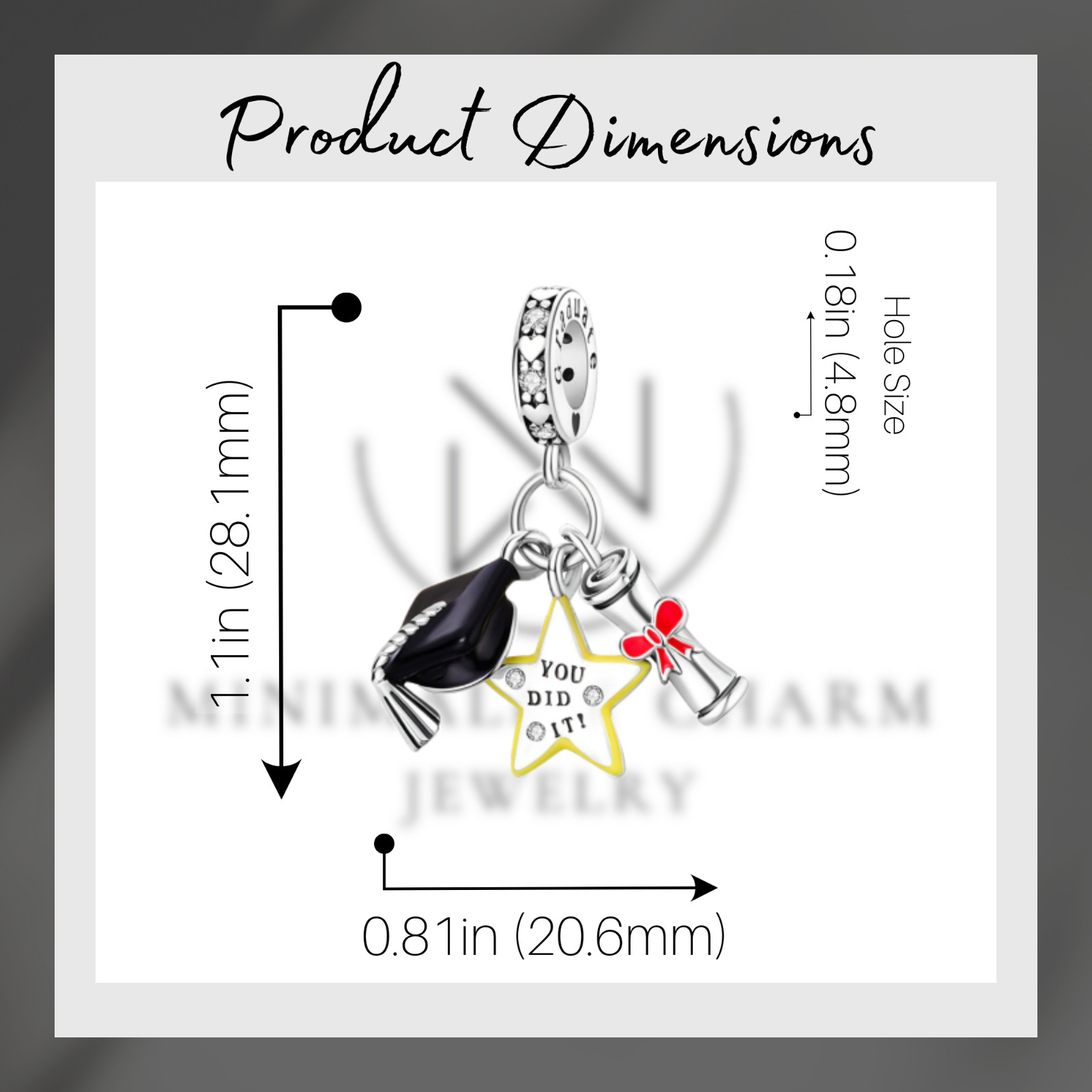Graduation Charm, Gift For Graduation, You Did It Charm, Gift For Women