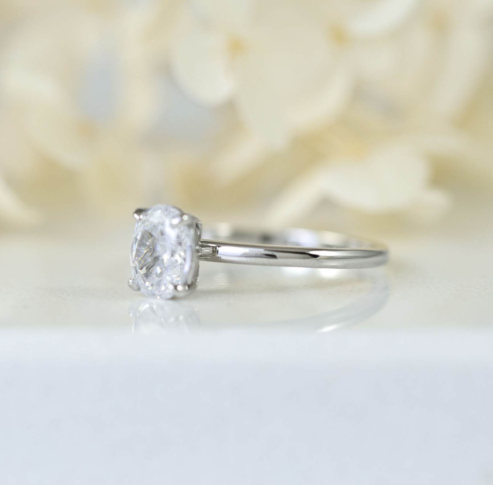 1.25ct Oval Cut Solitaire CZ Wedding Engagement Ring 925 Sterling Silver S10450E
