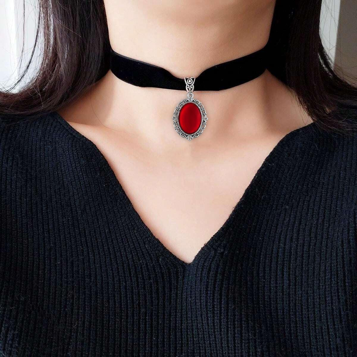 Velvet Choker Necklace for Women Black Lace Choker Layered Classic Black Choker