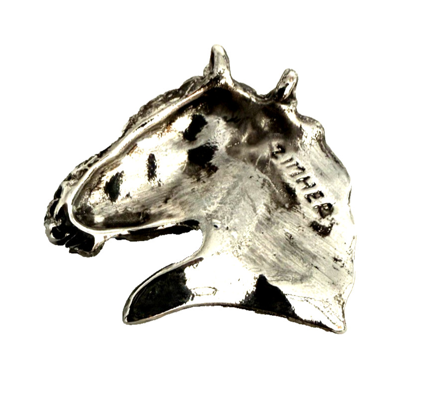 Signed Beverly Zimmer .75″ Equestrian Horse Head Silver Tone Charm/ Pendant