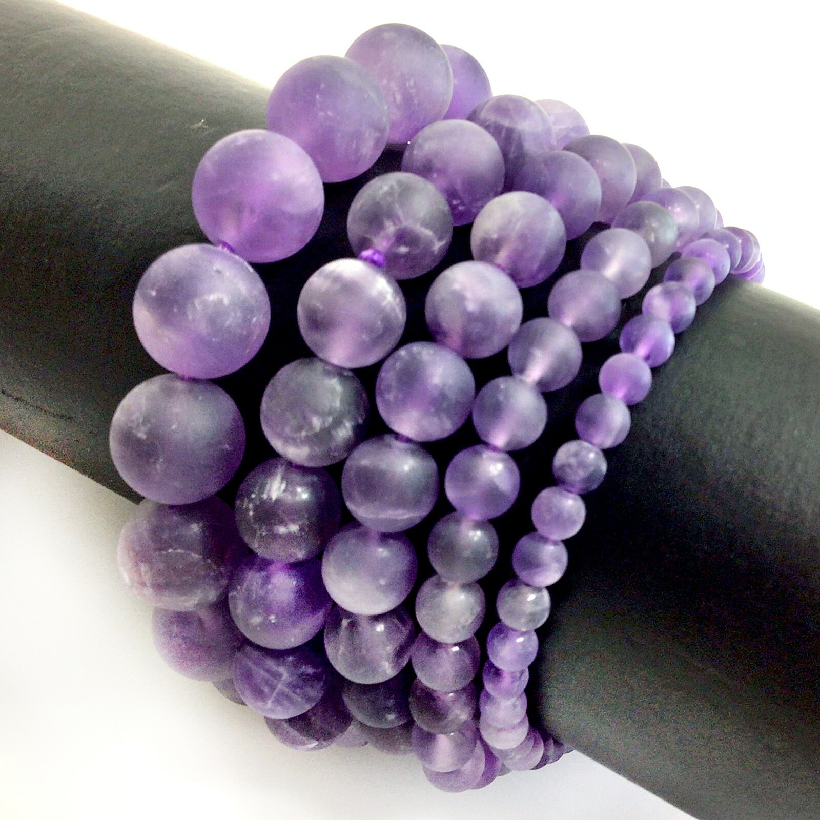 Natural Matt Amethyst Purple Bracelet Stretch Balance 7.5″ Balance Chakra