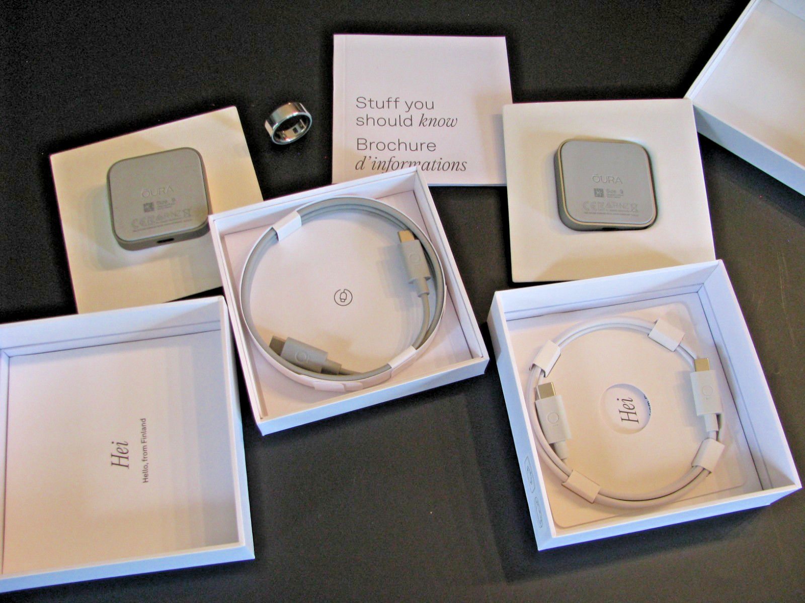 Oura Ring 4 Silver Smart Ring Sz 9 Health Sleep Heart Rate Tracker W/2 Chargers