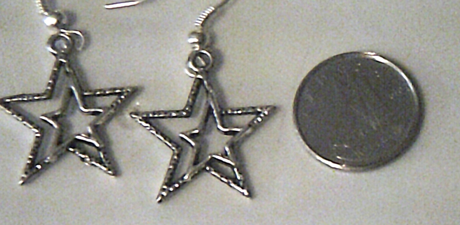 Earrings dangle double star both hook and hoop