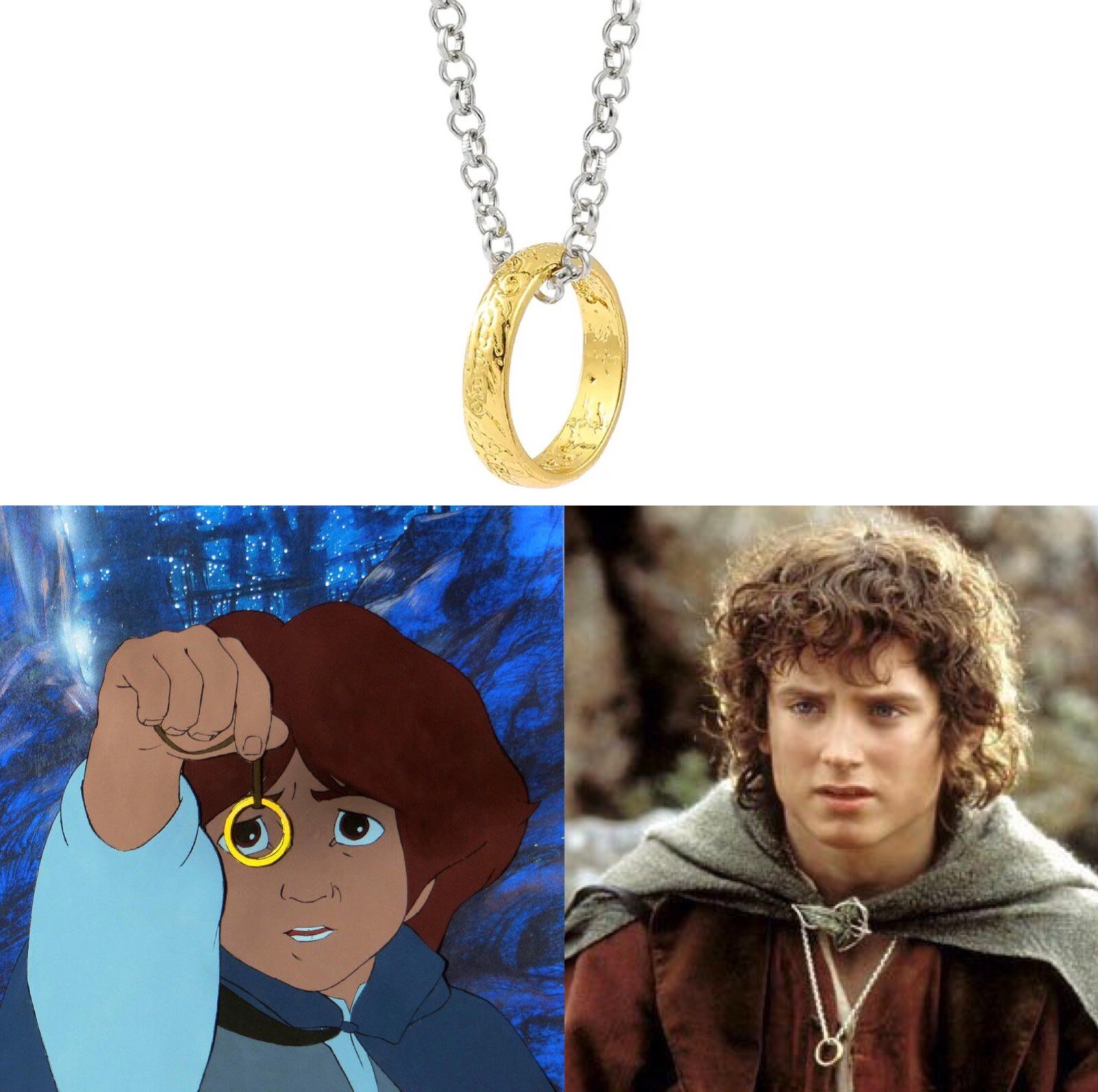 The One Ring w/Silver Necklace Premium Cosplay/Costume Inspired by Lord of Rings