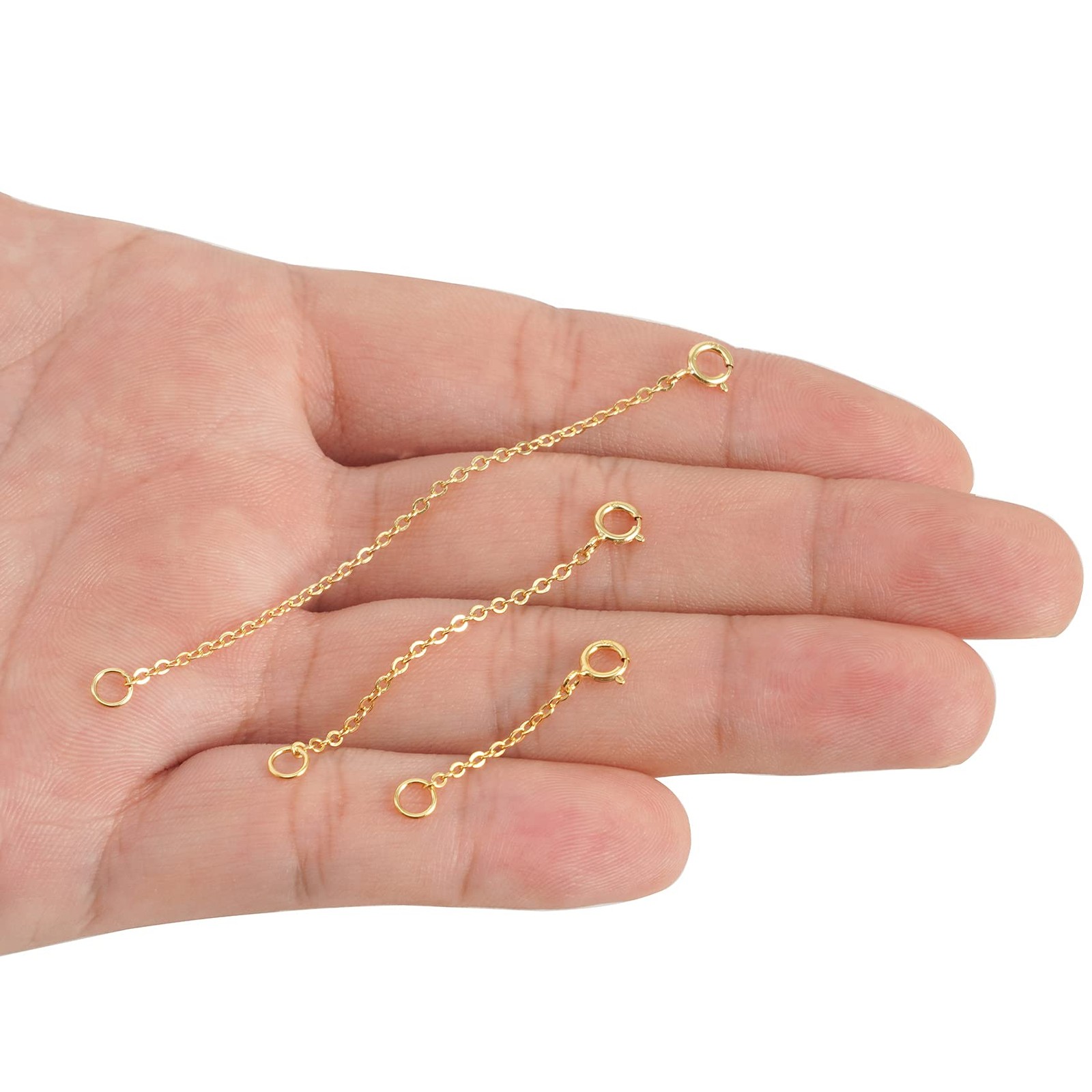 Gold Necklace Extenders,14K Gold Chain Extenders with Lobster Clasp, Durable Pla
