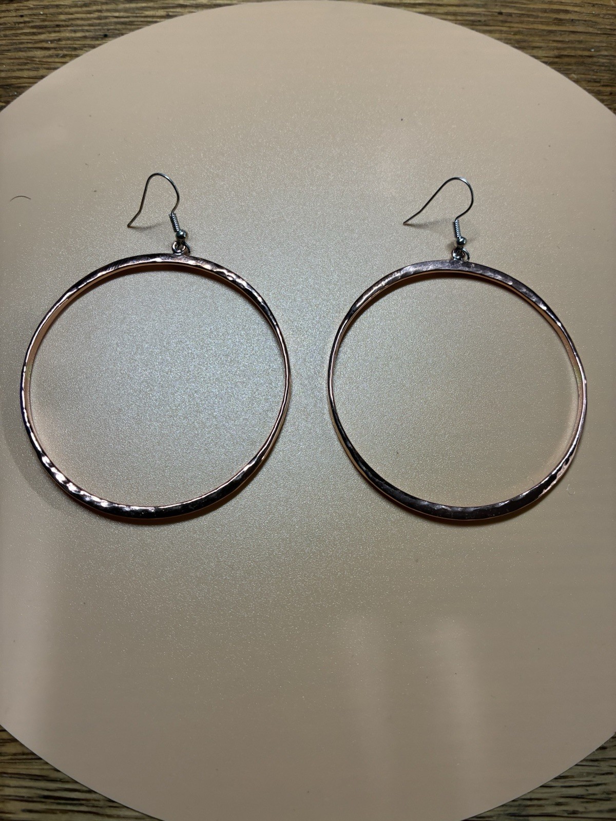 Solid Copper Hoop Earrings CE899 – 2 1/4 inches in diameter.