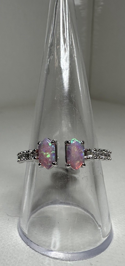 Ring Bomb Party Delicate In The Details Lab Peach Fire Opal Ring Sz 9 RBP8265