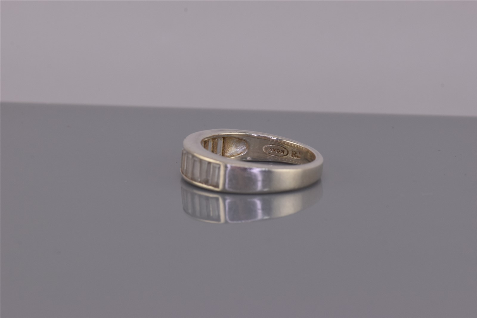 Sterling Silver 5.5mm Cannel Set Baguette Cubic Zirconia Band Ring 925 Sz: 7