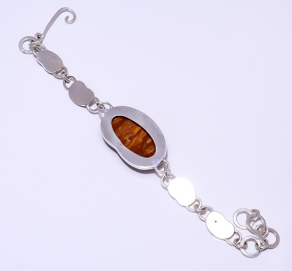 Red And Yellow Jasper 925 Sterling Silver Bracelet 7.99″ B2067210 Christmas Gift
