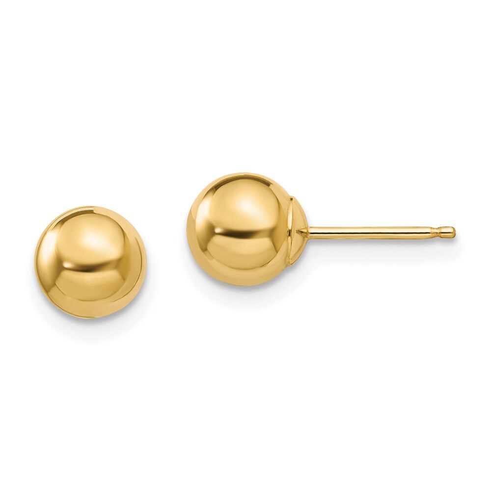Madi K Kid’s Earrings 14k Yellow Gold Polished 6mm Ball Post and Push