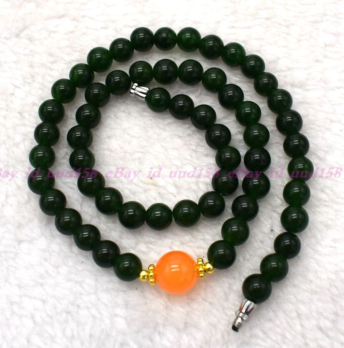 Natural 8mm Green Jade Round Gemstone Beads Jewelry Necklace 16-28″ AAA