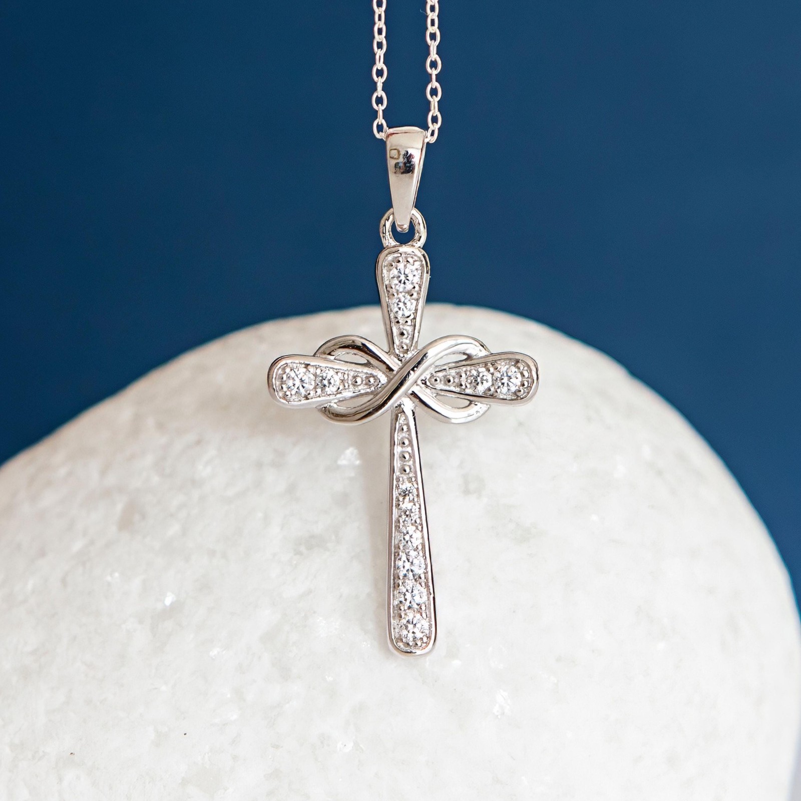 2Ct Pavé Necklace Lab Created Cubic Zirconia 14K White Gold Over Women’s
