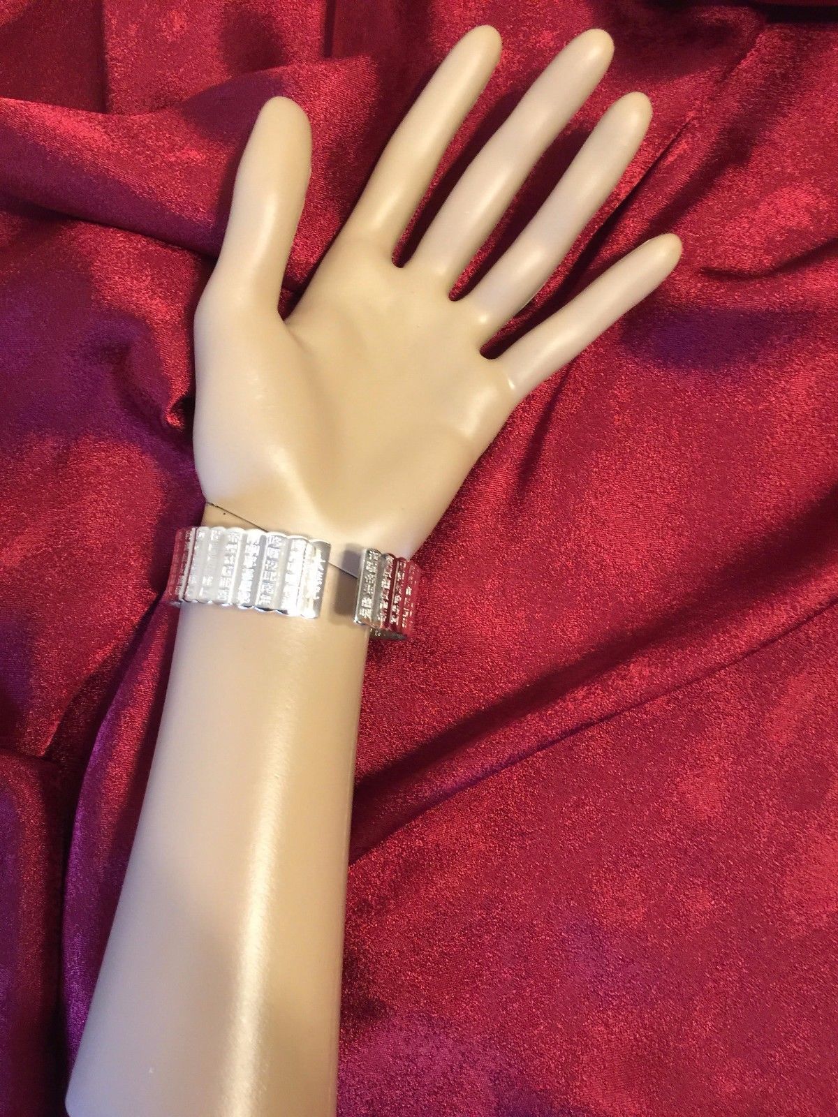 Women’s Fashion Jewelry Lotus Flower 925 Silver Plated Cuff Bracelet 24-2
