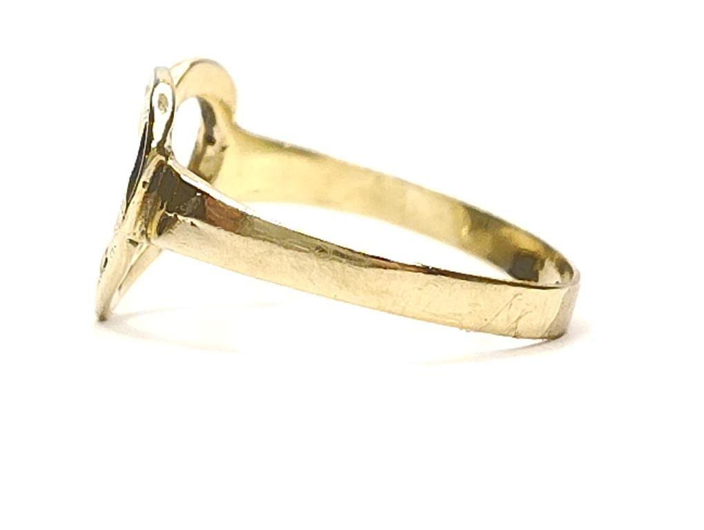 14K Yellow Gold Heart Shaped Fashion Ring sz 7 1.32G (SB1120226)