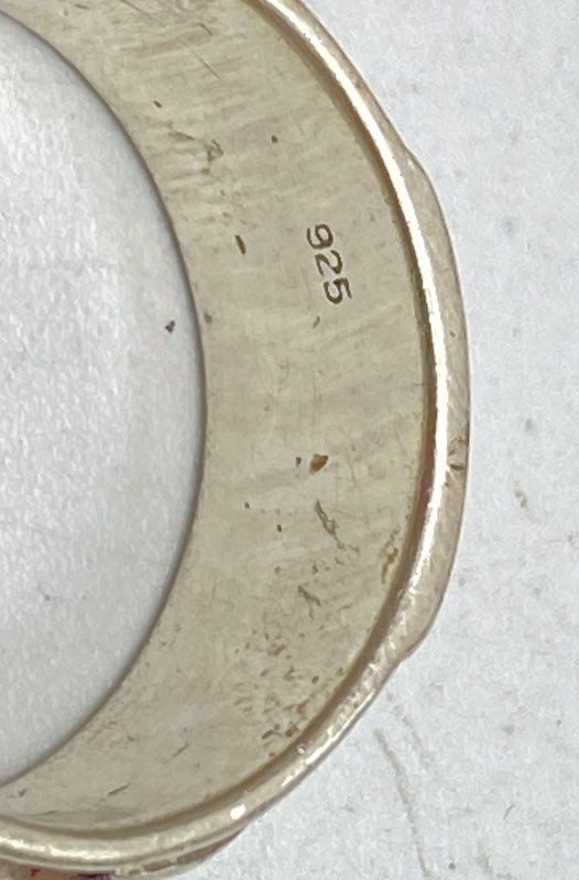 Sterling Silver 925 Tribal Flame Motif Band Ring Size 10.5 10g