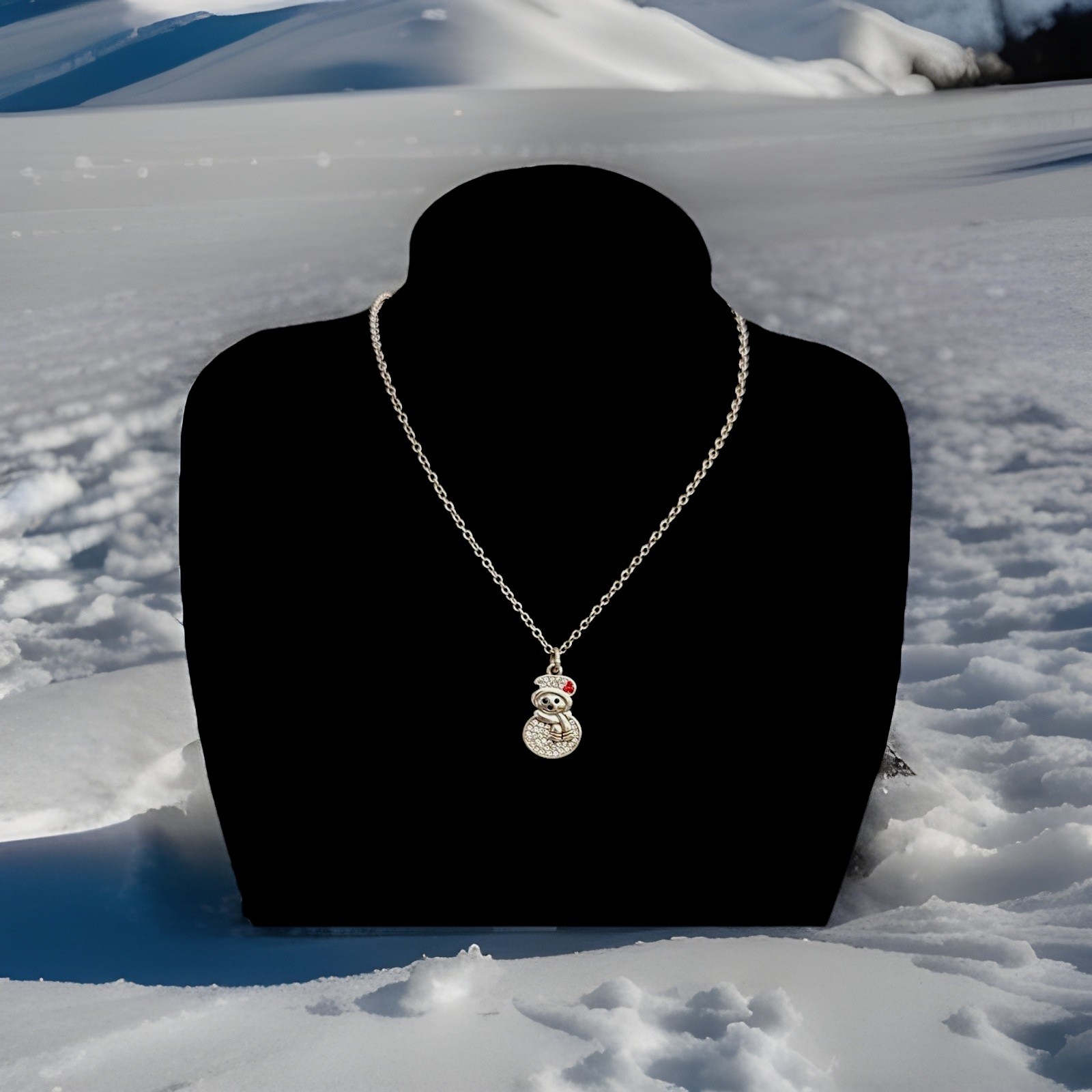 Brighton Necklace Lil Snowman Crystal Petite NWT