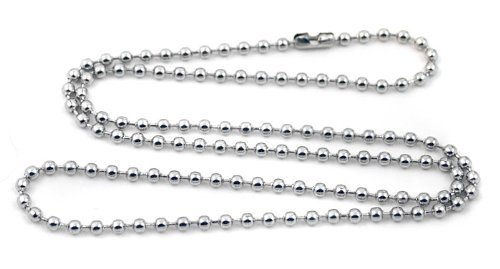 2.0 mm 10″-100″ Silver Stainless Steel Bead Necklace Chain Sb45 USA Seller